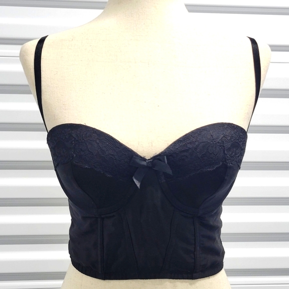 Guess Mid 2000s Bustier Corset Clubbing Crop Top with Lace Accent - Med - Picture 2 of 14
